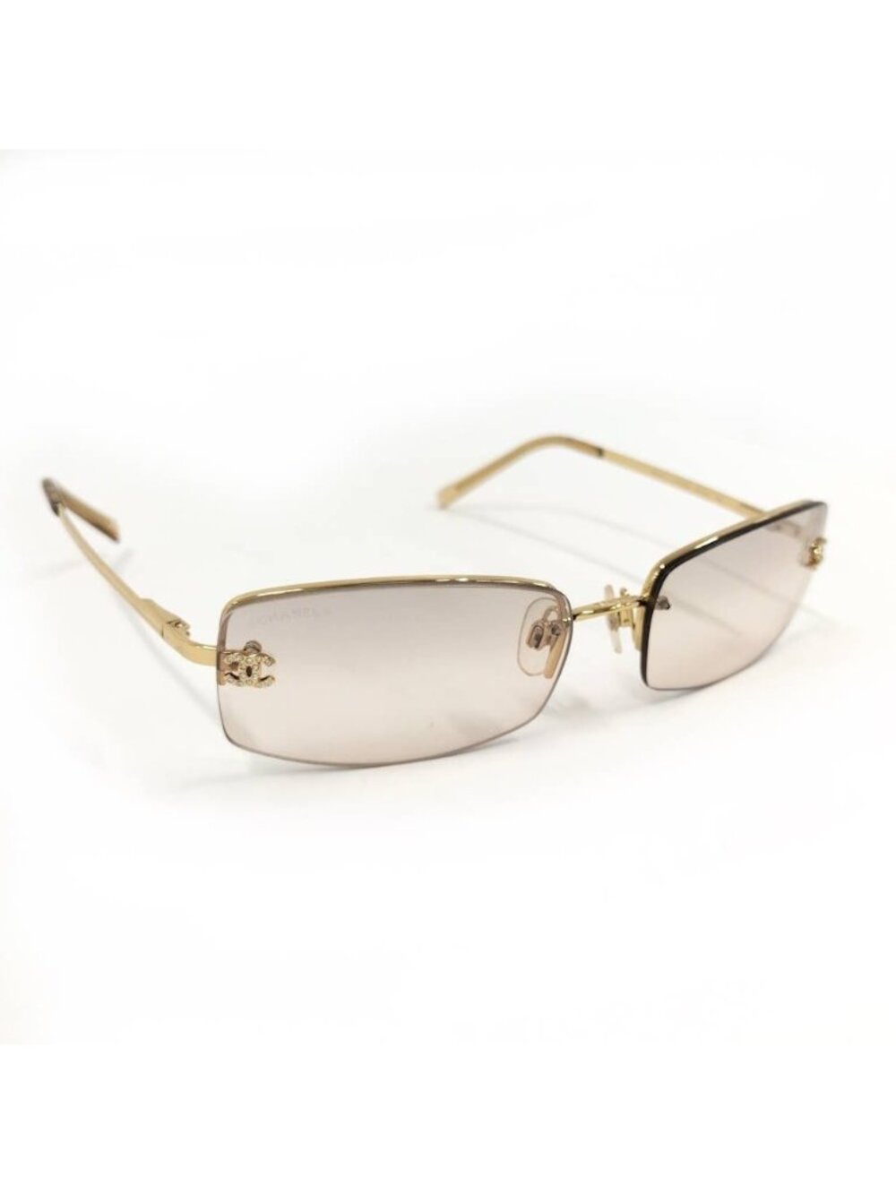 Chanel Sunglasses 130 CC Logo Rhinestone Eyewear